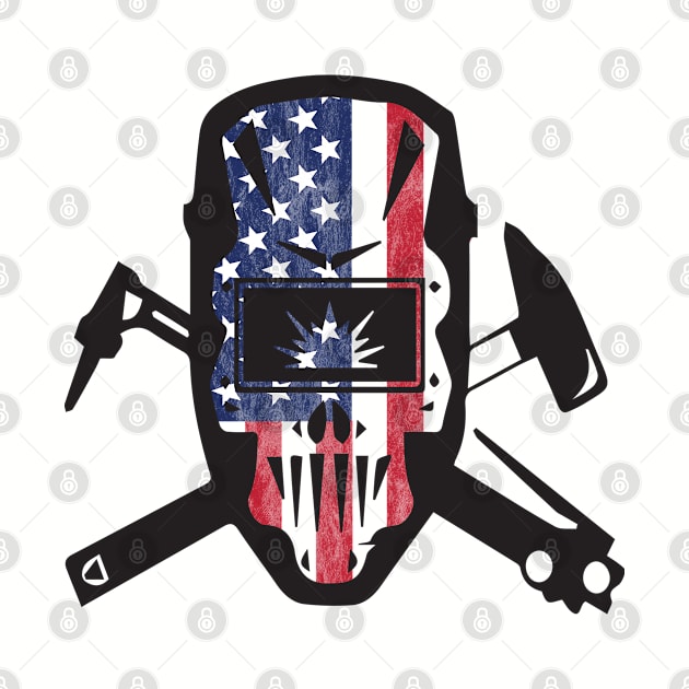 Welder - Welder USA Flag by Kudostees