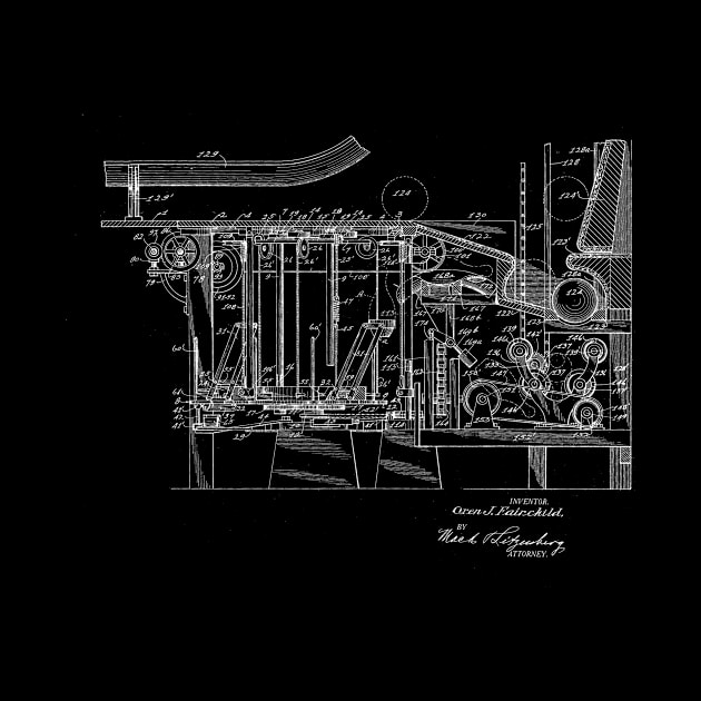 Automatic Bowling Machine Vintage Patent Drawing by TheYoungDesigns