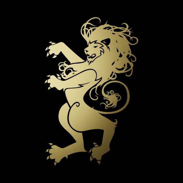 Rampant Lion in Gold by graphicfire