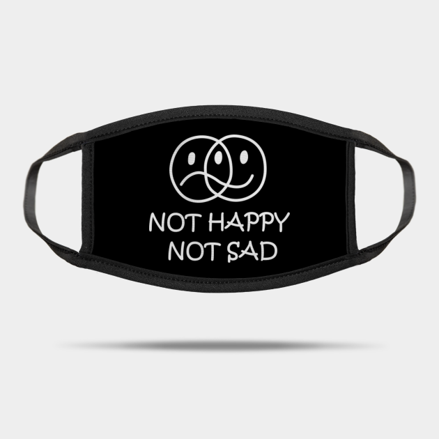 smiley face, not happy not sad - Smiley Face - Mask | TeePublic