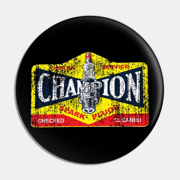 Champion Spark Plugs Vintage Pin by redfancy