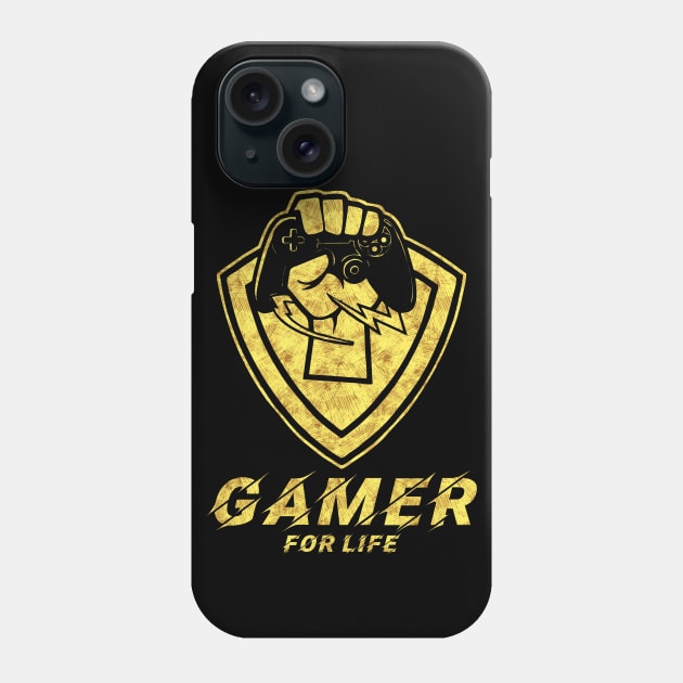 GAMER FOR LIFE Controller Logo UNIQUE Design EPIC gift for any games addict Phone Case by Naumovski