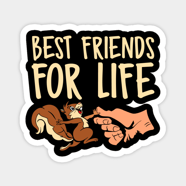 Best Friends For Life Squirrel Fist Bump Animal Lover Magnet by Xonmau