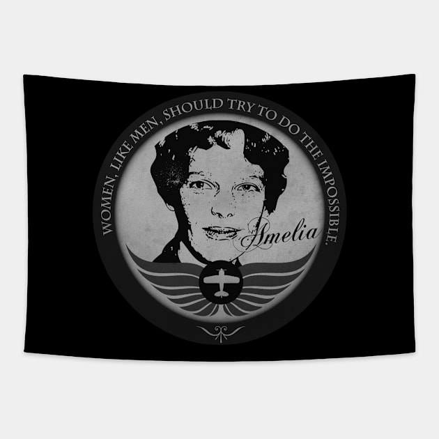 Amelia Vintage Classic BW Tapestry by CTShirts