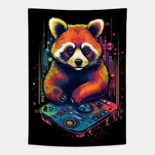 Cosmic Red Panda Mixmaster: DJ of Celestial Beats Tapestry