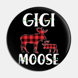 Red Plaid Gigi Moose Matching Family Pajama Christmas Gift Pin