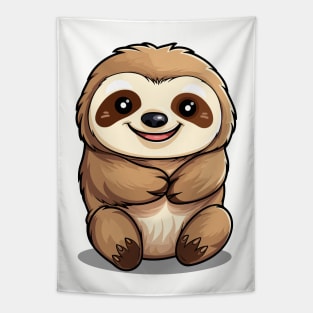 Cartoon Cute Kawaii Adorable Sloth Tapestry