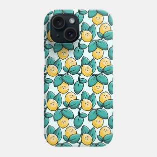 Kawaii Cute Lemon and Leaves Pattern Phone Case
