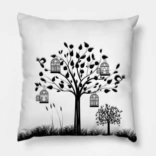 Paper landscape B&W Pillow