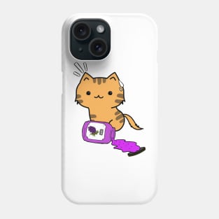 Naughty Cat Spills a jar of grape jam! Phone Case