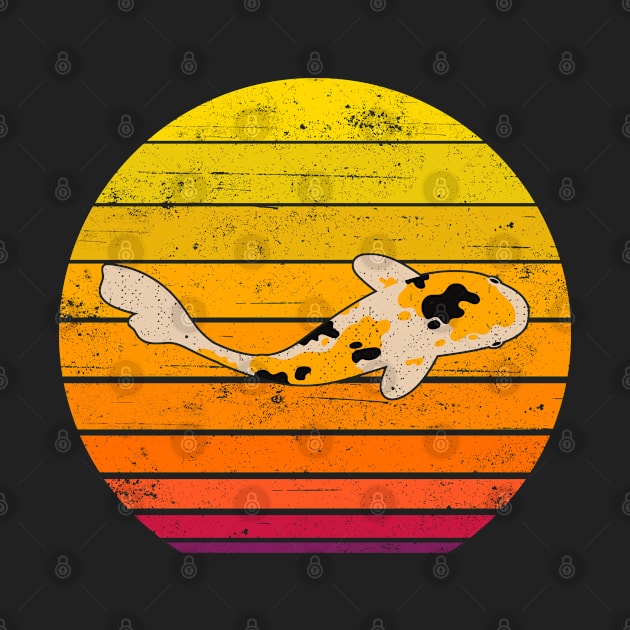 Koi Fish Design Retro Sunset Vintage Style for Koi Fish Lover by kaza191