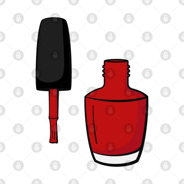 Red Nail Polish Bottle by THP Creative