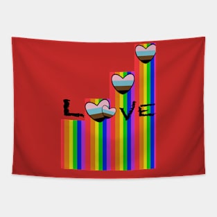 Rainbow Pride Hearts Love Progress Tapestry