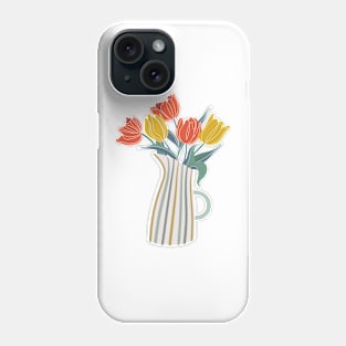 Tulip flower bunch in vase Phone Case