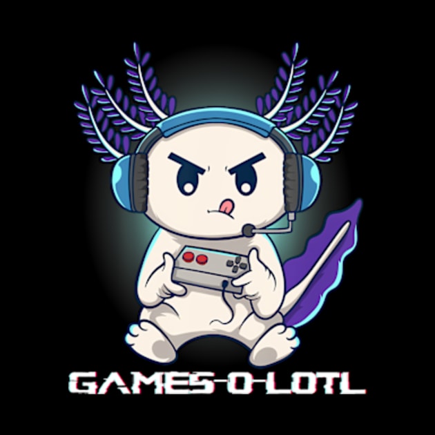 Axolotl Playing Console Video Games Gamesolotl Gaming by Daysy1