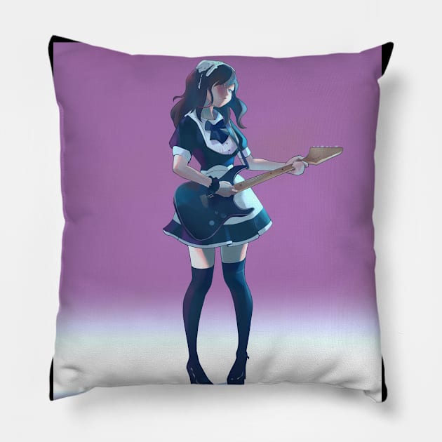 MaidGuitar Pillow by joearc