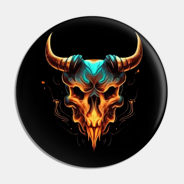 Bull skull Pin by Crazy skull