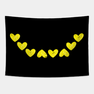 Smiley heart yellow Tapestry