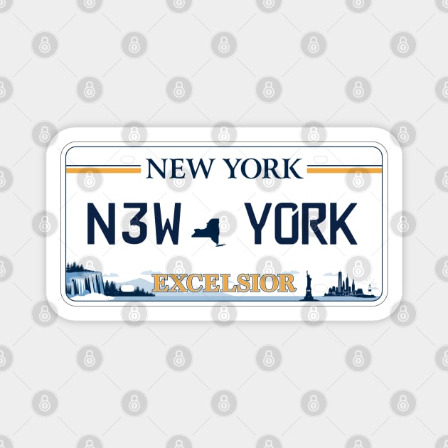 New York car license plate Magnet by Travellers