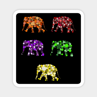 Rainbow Polkadot Elephants Magnet