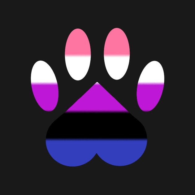 Genderfluid Pride Paw by shaneisadragon