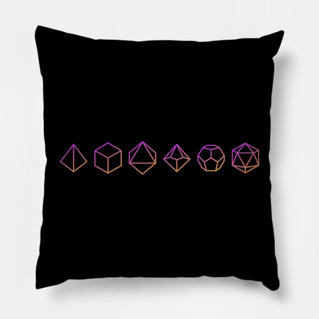 Dice Of all Kinds Pillow by Meta Nugget