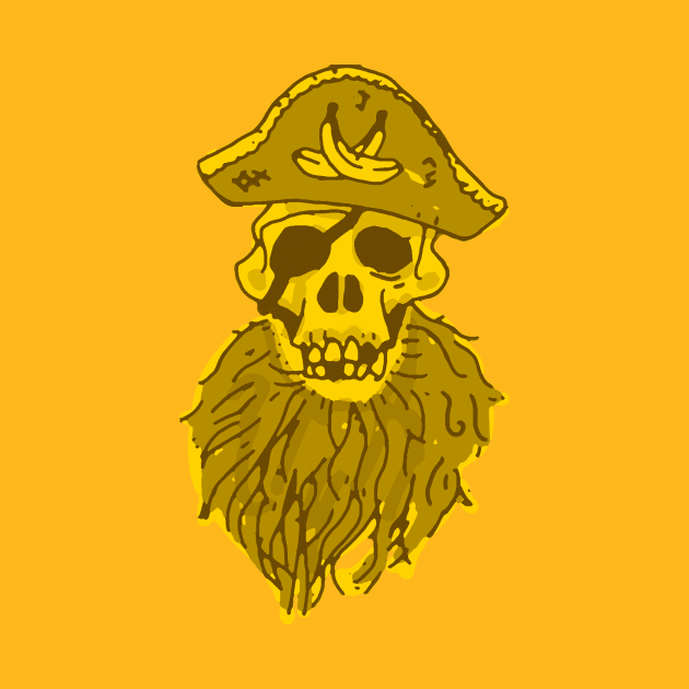 Golden and Bearded Pirate Monkey Skull by MacSquiddles