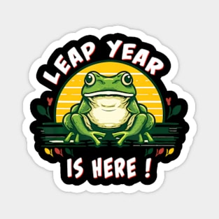 Leap Year Birthday Feb 29th 2024 Leap Day Funny Frog Magnet