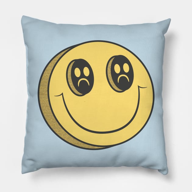 Sad happy Pillow by DoctorBillionaire