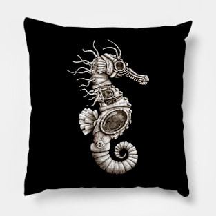 Steampunk Seahorse Pillow