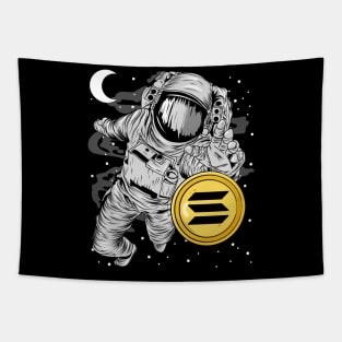 Astronaut Reaching Solana Coin To The Moon Crypto Token Cryptocurrency Wallet Birthday Gift For Men Women Kids Tapestry