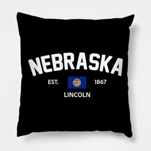 Nebraska Collegiate Preppy Pillow