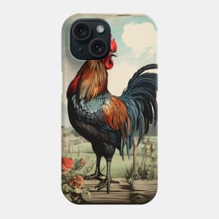 Beautiful Vintage Rooster Art | Classic Country Charm and Timeless Elegance Phone Case