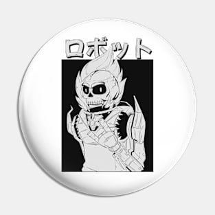 Skull robot illustration Pin