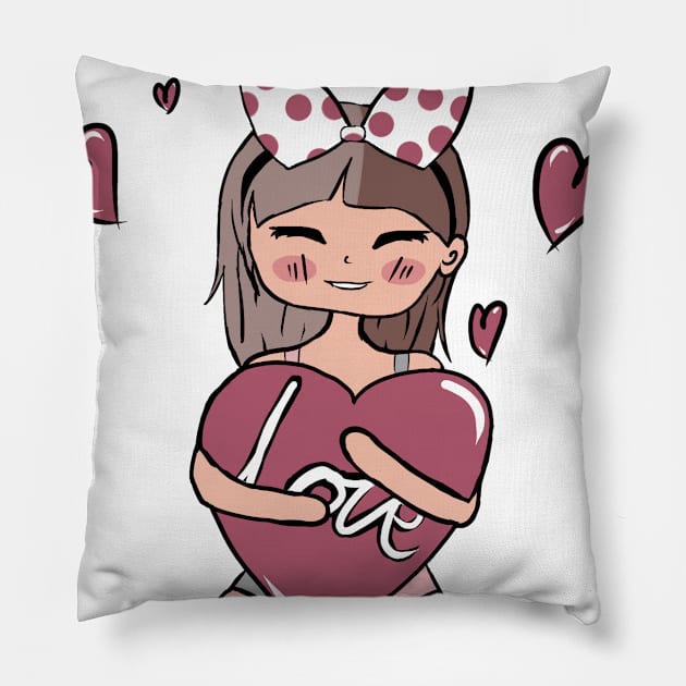 Giving you my heart - Nori Doll Pillow by Baguettea