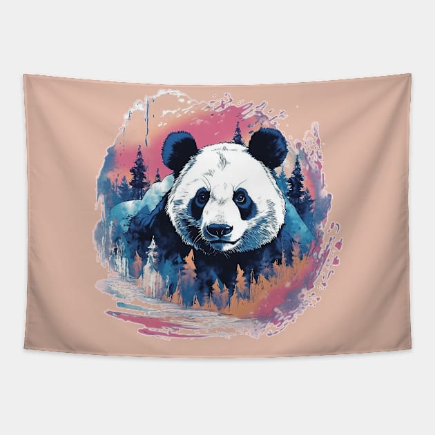 Panda bear Tapestry by GreenMary Design