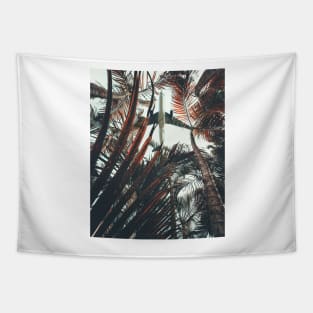 Palm Trees and Airplane - Aesthetic Tapestry