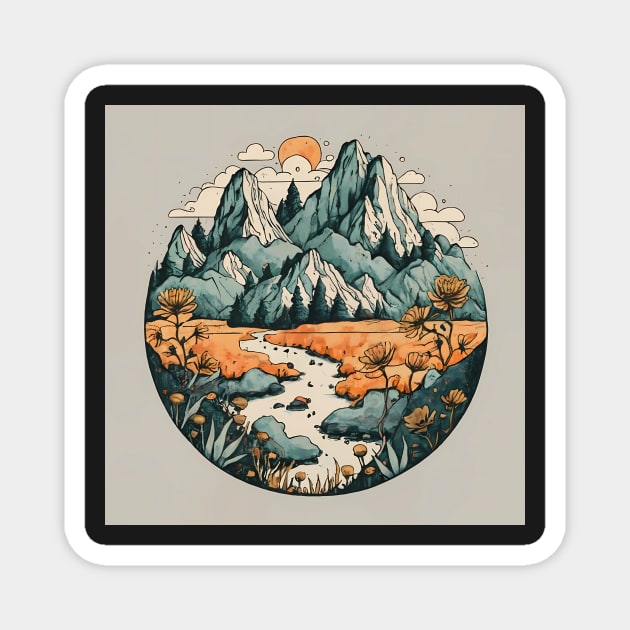 Rocky Mountain Scape Magnet by rymeldy