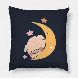 Sleepy Moon Pig Pillow