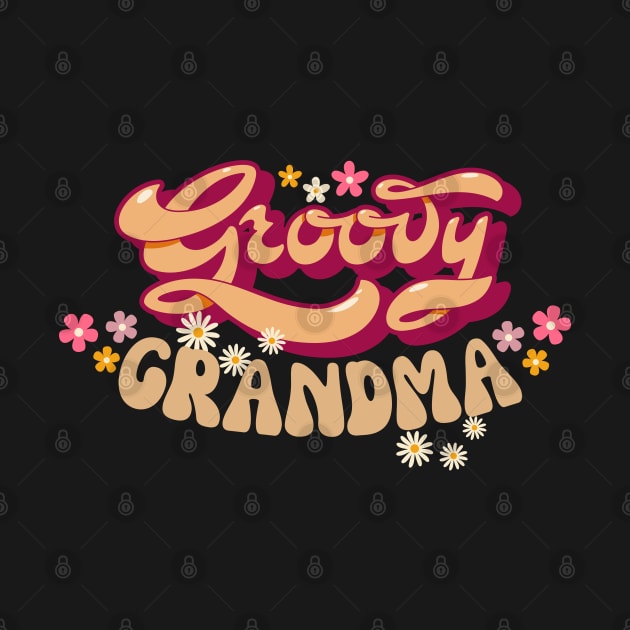 Funny Young Groovy Cool Hippie Best Grandma Mother's Day Humor by Motistry