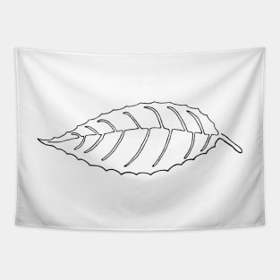 Single-Line Leaf (Dark on Light) Tapestry