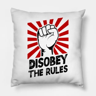 Disobey brake all the rules! Anarchy and liberty! Pillow