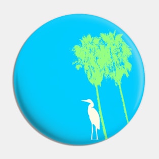 Heron and Palm Trees Pin