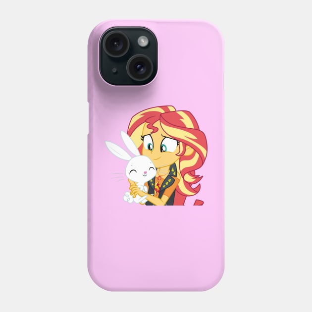 Sunset Shimmer holding Angel Bunny Phone Case by CloudyGlow