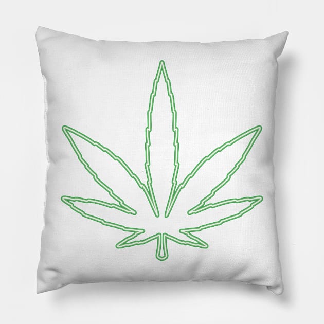 Neon Cannabis Leaf  P R t shirt Pillow by LindenDesigns