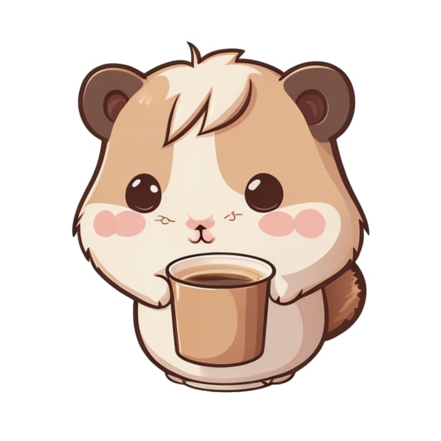 Cute hamster with coffee by Majkel&Majkel