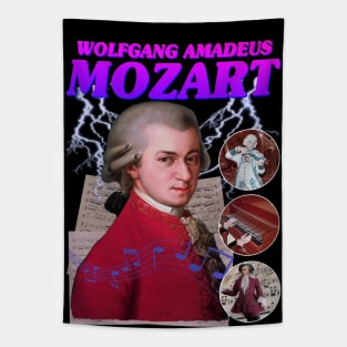 MOZART RAP TEE Wolfgang Amadeus Mozart Cool Vintage Retro 90's Graphic Classical Composer Band Version 2 T-Shirt Tapestry