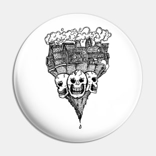 Earthquake Skull On Earth Pin