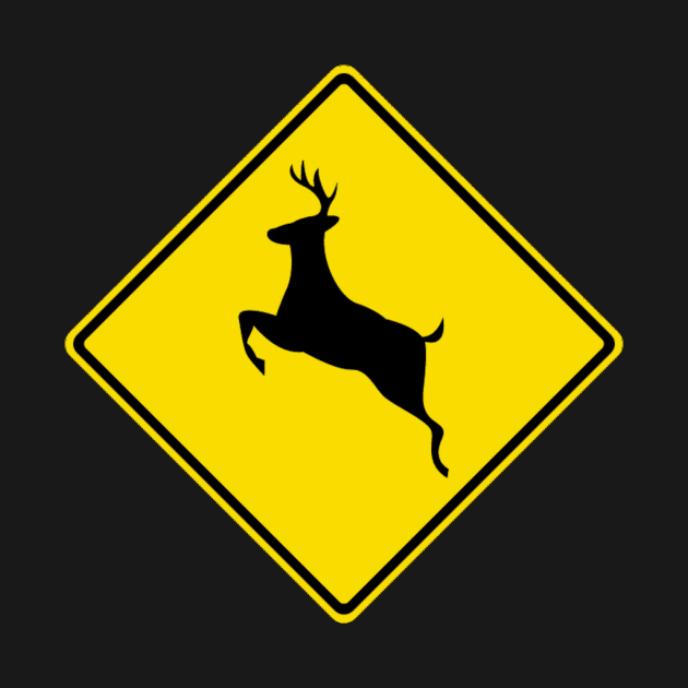 Deer Crossing Sign by LefTEE Designs