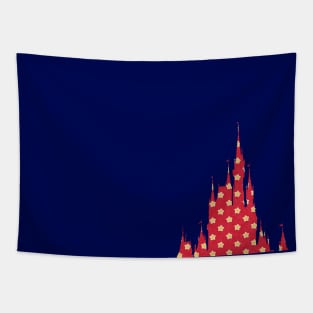 Star Magic Castle Silhouette Tapestry